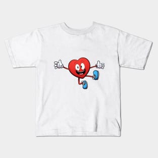 Cute Jumping Heart Kids T-Shirt